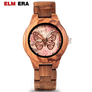 ELMERA wood watch women ladies watches women in Wristwatch Quartz Movement Wood Watch relogio feminino